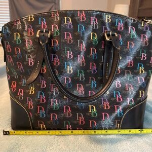 Dooney & Bourke Black Structured Tote with Leather Trim